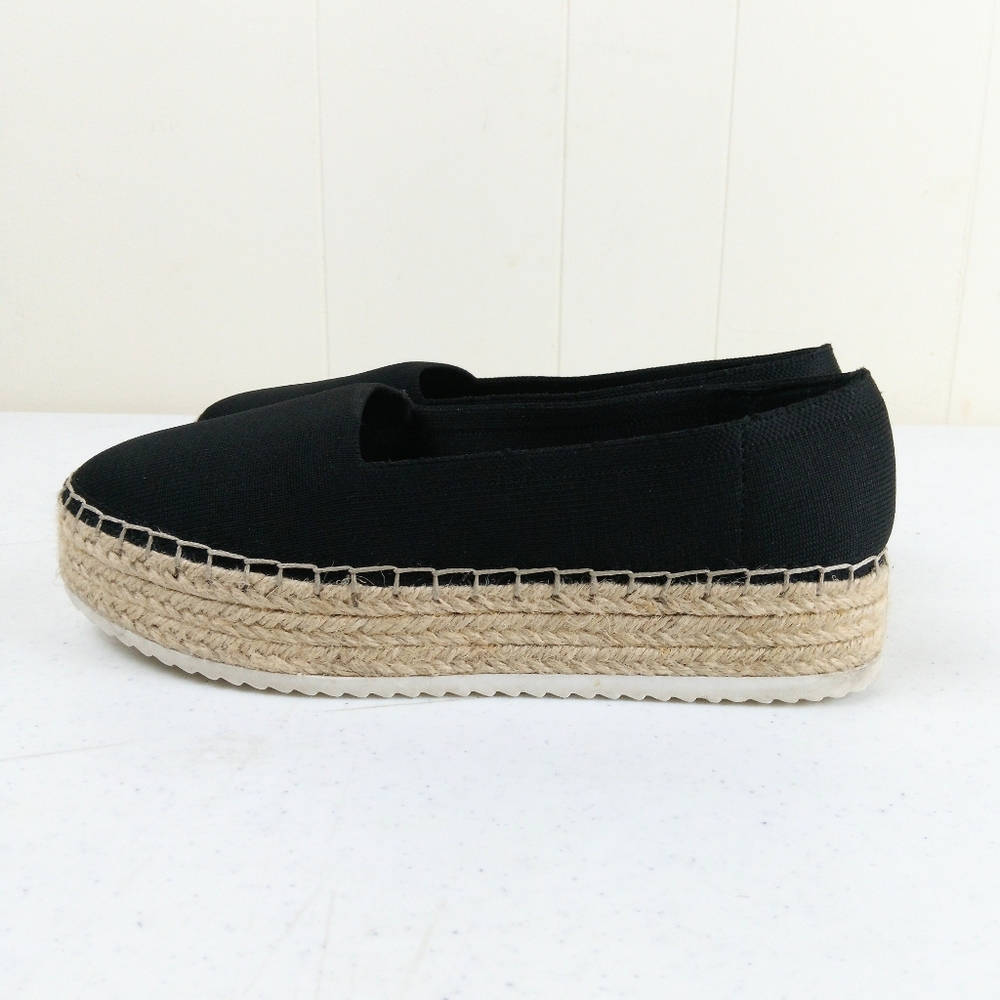 Gianni Bini Black Espadrille Platform Slip-On Shoes Size 7.5 - Picture 4 of 10